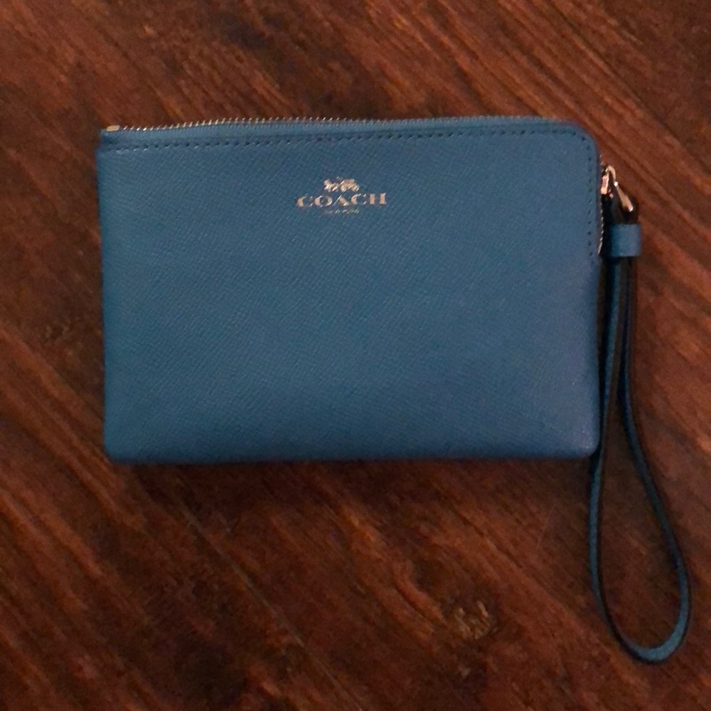 Baby blue Coach wristlet